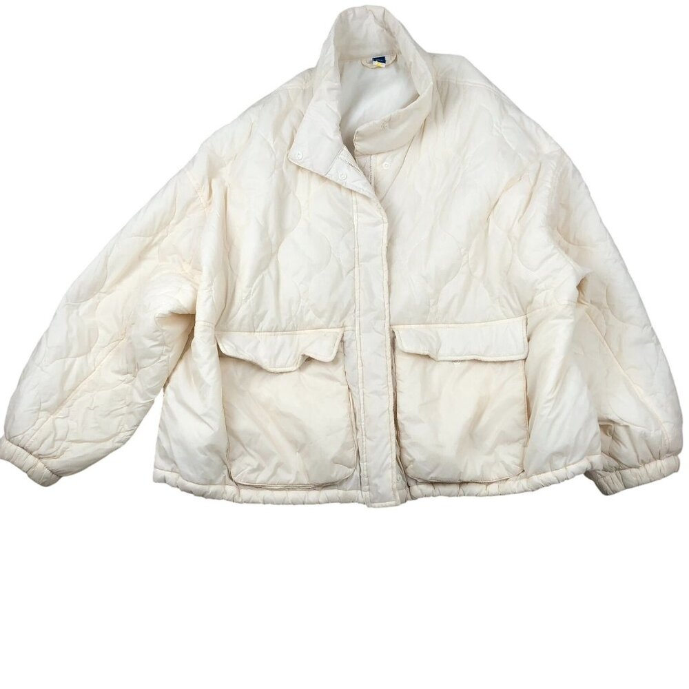Old Navy Women's Puffer Jacket XXL Packable Water-Resistant Quilted Full Zip